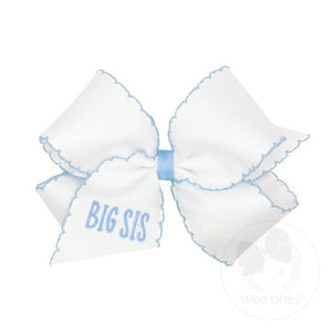 King Grosgrain Hair Bow with "BIG SIS" Embroidery