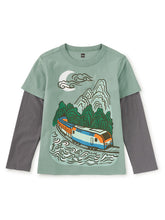 Load image into Gallery viewer, Korean Train Layered Tee in Sea Green