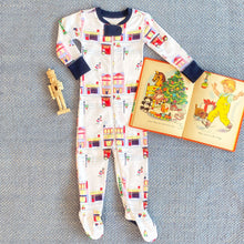 Load image into Gallery viewer, Knox's Night Night Footed Merry Little Main Street with Nantucket Navy