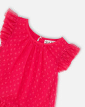 Load image into Gallery viewer, Heart Mesh Jacquard Dress Hot Pink