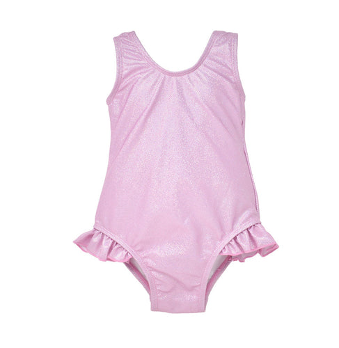UPF 50 Delaney Hip Ruffle Swimsuit Sparkling Sunset Pink