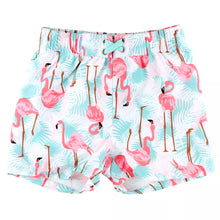 Load image into Gallery viewer, Vibrant Flamingo Swim Trunks
