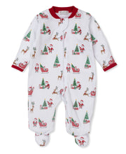 Load image into Gallery viewer, Santa's Sleigh Print Footie with Zipper