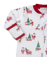 Load image into Gallery viewer, Santa&#39;s Sleigh Print Footie with Zipper
