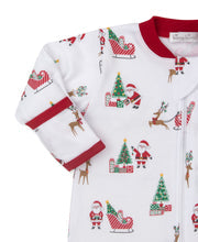 Load image into Gallery viewer, Santa's Sleigh Print Footie with Zipper