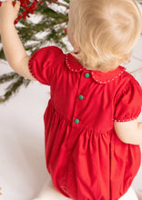 Load image into Gallery viewer, Pauline Red Classic Christmas Smocked Bubble