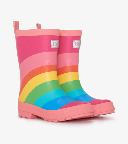 Rainbow Fuschia Matte Rain Boots
