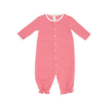 Load image into Gallery viewer, Twinkle Twinkle 2 in 1 Gown Richmond Red Stripe with Worth Avenue White