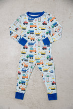 Load image into Gallery viewer, Construction Mint Long Sleeve Pajama Set