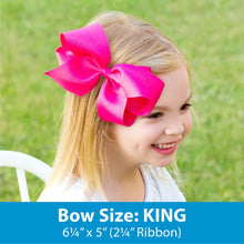 Load image into Gallery viewer, King Grosgrain Hair Bow with &quot;BIG SIS&quot; Embroidery