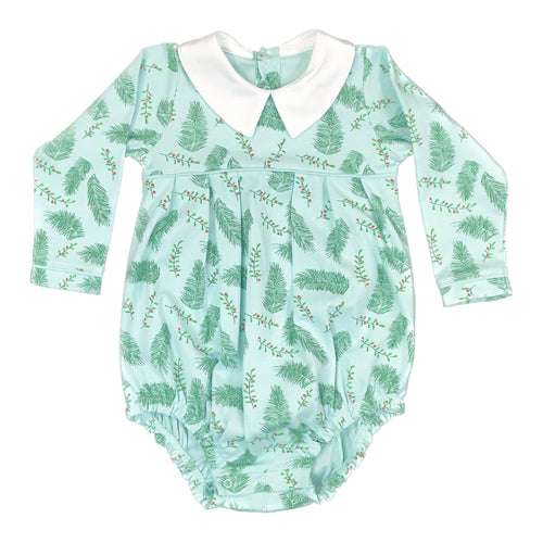 Boy's Pleated Bubble Long Sleeve Blue Holly and Pine