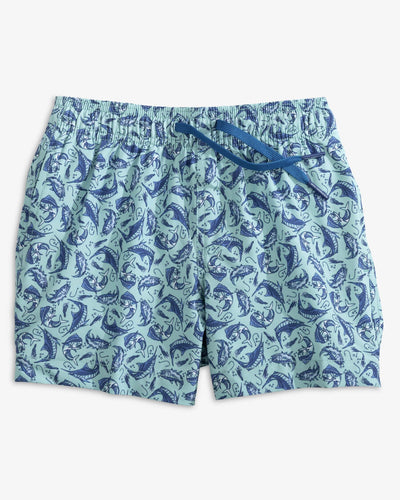 Turquoise Sea Youth Catch You Later Swim Trunk