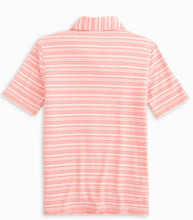 Load image into Gallery viewer, Heather Flamingo Boys Ryder Striped Performance Polo Shirt