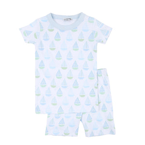 Sweet Sailing Blue Short Pajamas