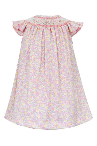 Sophia- Pink Floral Print Knit Sleeveless Bishop