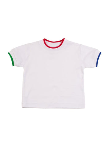 White T-Shirt With Multi Tipping