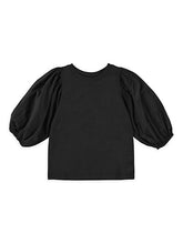 Load image into Gallery viewer, Black Kayla Puff Sleeve Shirt