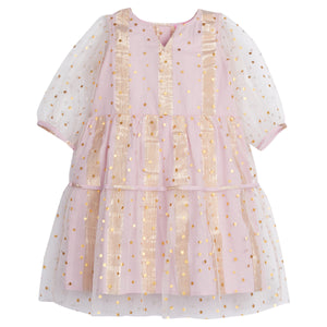 Pink Metallic Stripes & Stars Madaket Dress