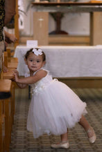 Load image into Gallery viewer, Layla White Flower Girl Dress