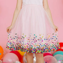 Load image into Gallery viewer, Pink Confetti Short Sleeve Tutu Dress - Kids Birthday