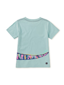 Canal Blue Graffiti Iguana Double Sided Graphic Tee