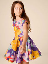 Load image into Gallery viewer, Large Tropical Floral Button Back Skirted Dress
