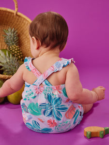 Cross Back Baby Romper Garden Under the Sea Blue