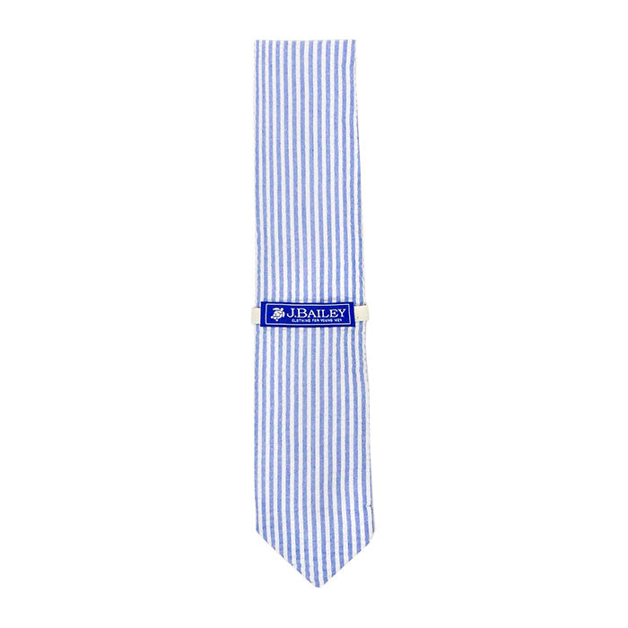 Sailor Blue Stripe Seersucker Long Tie