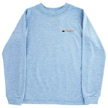 Load image into Gallery viewer, Long Sleeve Logo Tee Football on Heather Blue