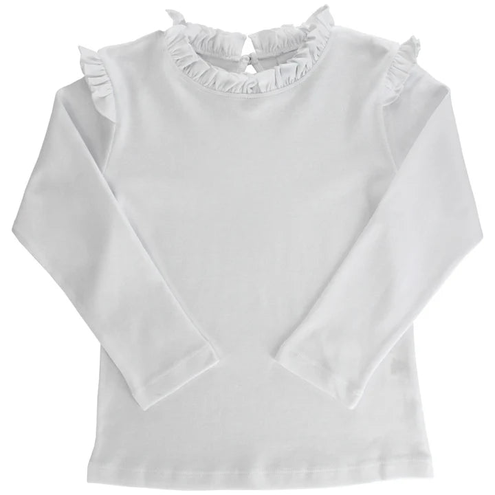Girls Long Sleeve Tee- White