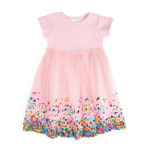 Load image into Gallery viewer, Pink Confetti Short Sleeve Tutu Dress - Kids Birthday