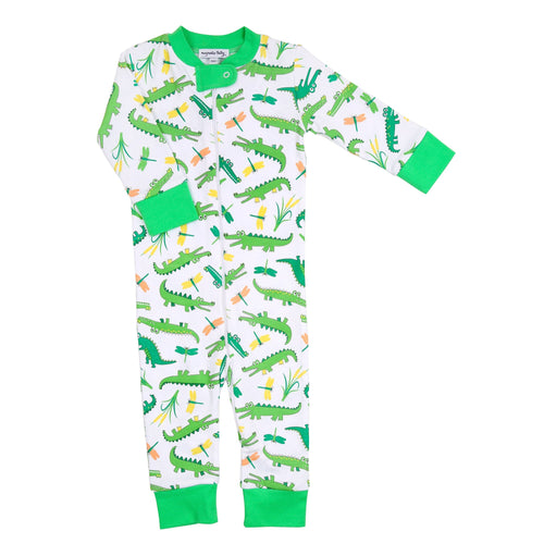 Gators Zippered Pajamas Celery