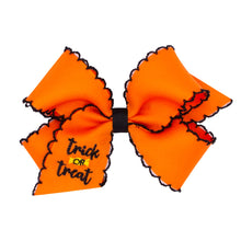 Load image into Gallery viewer, Halloween Hair Bow with Moonstitch &amp; Trick or Treat