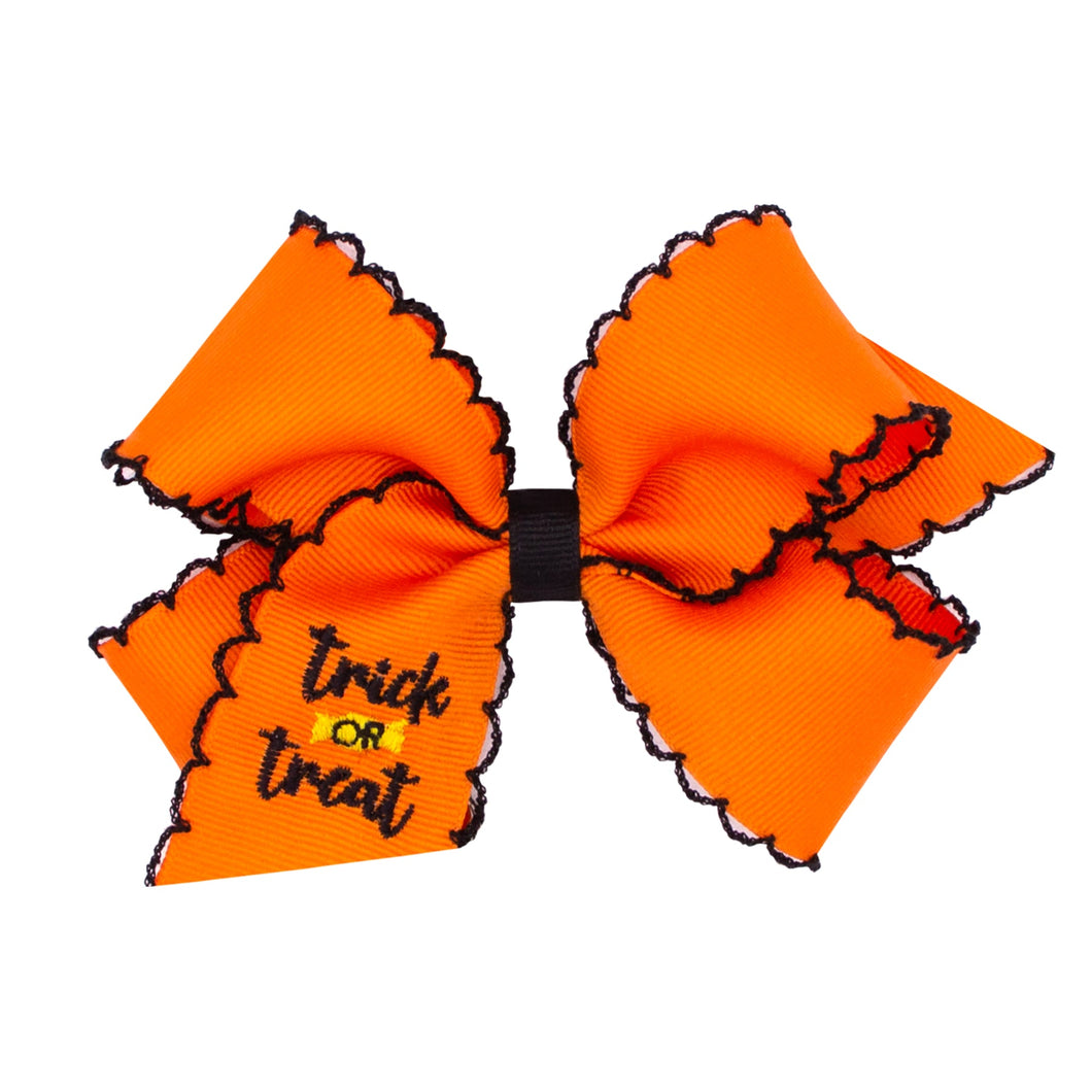 Halloween Hair Bow with Moonstitch & Trick or Treat