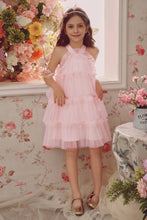 Load image into Gallery viewer, Halter Neck Pearl Tiered Tulle Birthday Party Dress