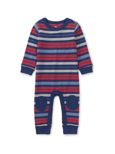 Nightfall Stripe Knee Patch Baby Romper