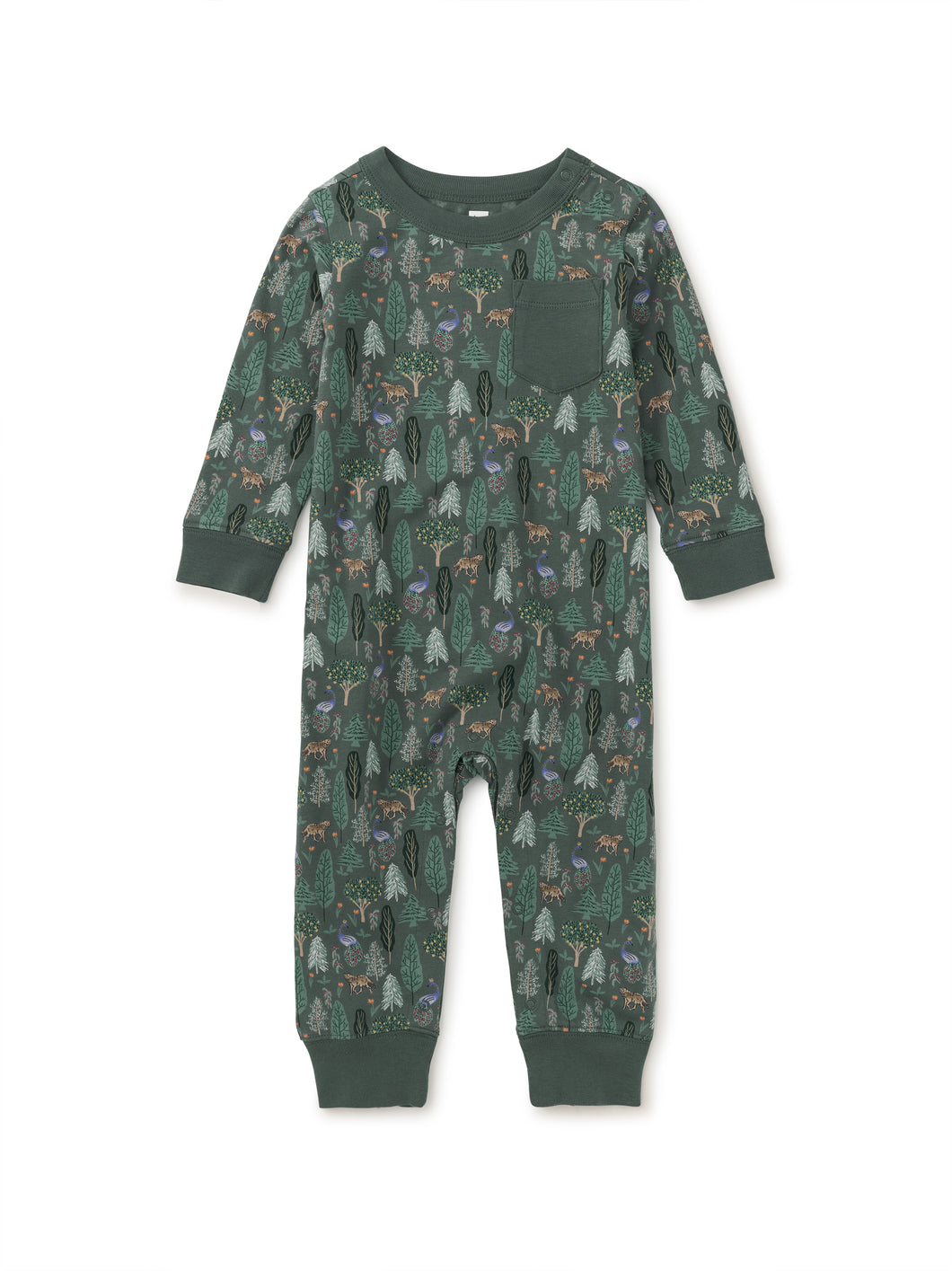 Turkish Forest Scene Long Sleeve Pocket Baby Romper