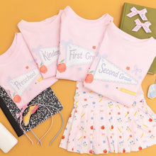 Load image into Gallery viewer, Preschool Bow Pennant Short Sleeve T-Shirt - Back To School