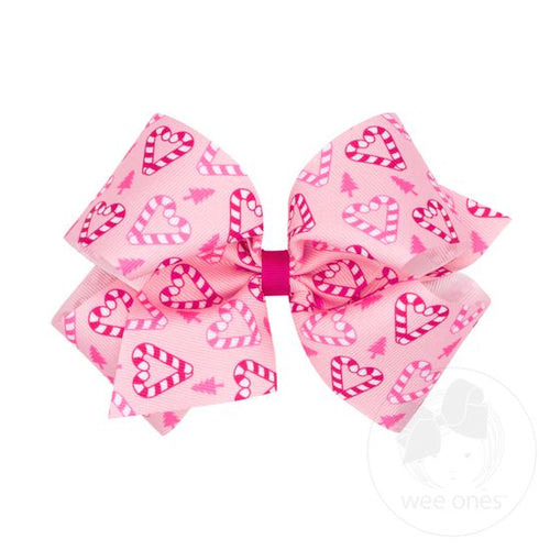 Medium Grosgrain Christmas Print Bows