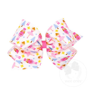 Medium Grosgrain Christmas Print Bows