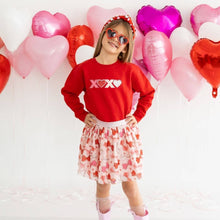 Load image into Gallery viewer, XOXO Sequin Patch Valentine&#39;s Day Sweatshirt - Kids Crewneck