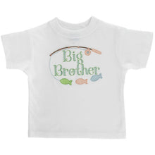 Load image into Gallery viewer, White Knit Short Sleeve Fishing Big Brother T-Shirt