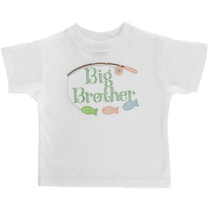 White Knit Short Sleeve Fishing Big Brother T-Shirt