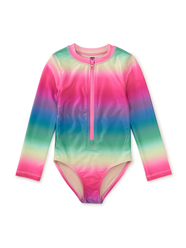 Rio de Janeiro Rainbow Long Sleeve One-Piece Swimsuit