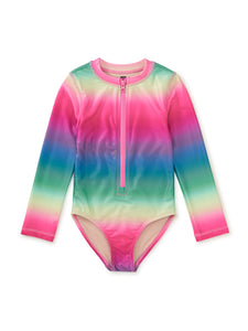 Rio de Janeiro Rainbow Long Sleeve One-Piece Swimsuit