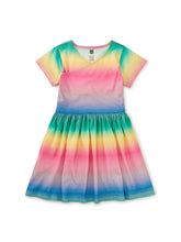 Load image into Gallery viewer, Rio de Janiero Rainbow Short Sleeve Wrap Neck Dress