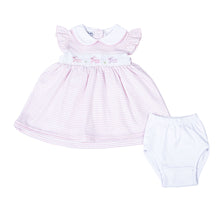 Load image into Gallery viewer, Pink Hoppity Hop Classics Smocked Flutters Dress Set