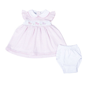 Pink Hoppity Hop Classics Smocked Flutters Dress Set