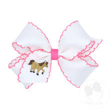 Load image into Gallery viewer, Assorted King Grosgrain Moonstitch Bows with Embroidery