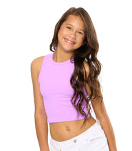 Load image into Gallery viewer, Girls Ribbed Crop Tank Top